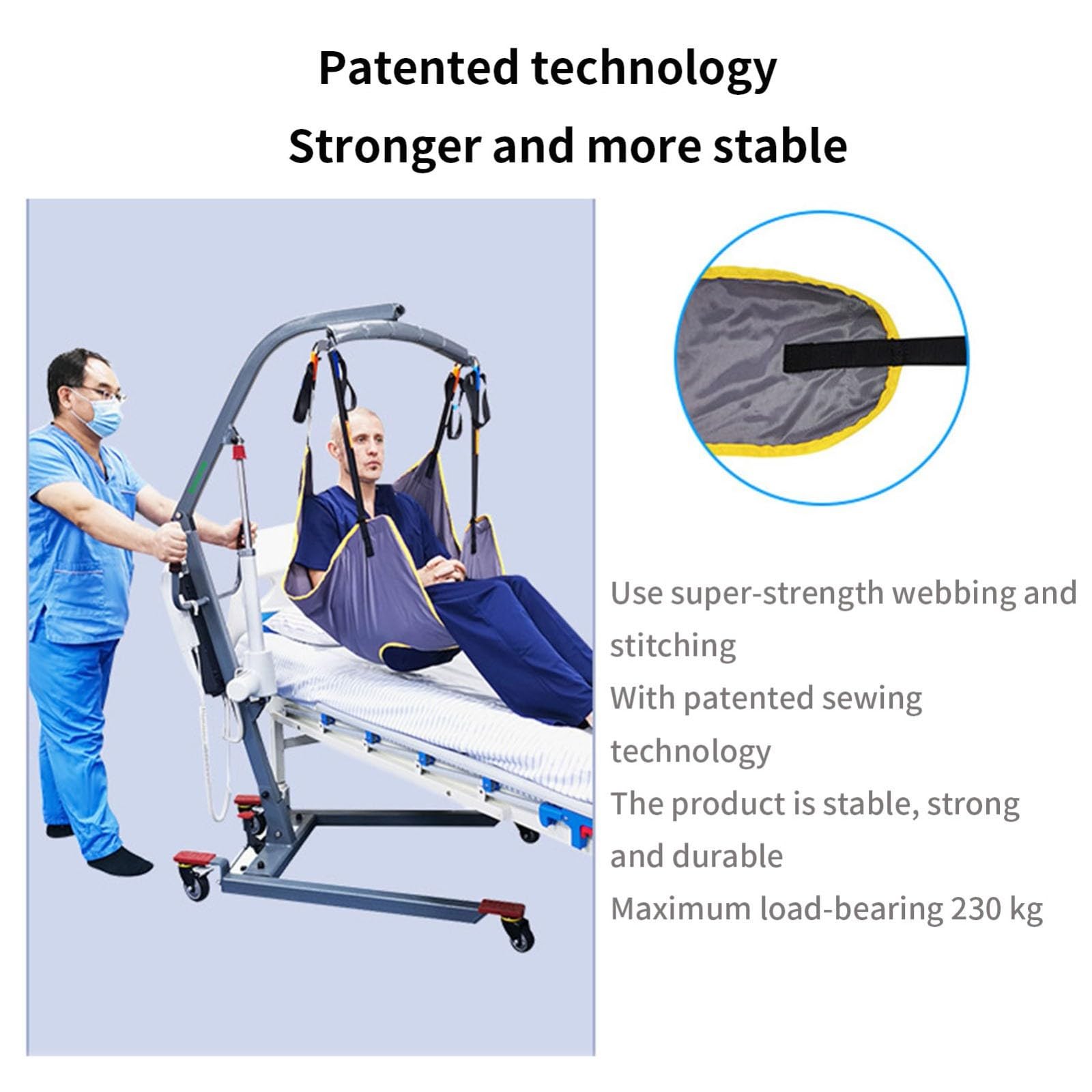 Cinturón De Transferencia, Grúa De Paciente Paciente Cinturón De Transferencia para Bariátrico Enfermería Anciano Discapacitado Cuerpo Completo Y Postrado En Cama