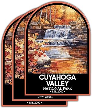 3 Psc Cuyahoga Valley National Park Sticker - Nature Decal - Camping Decal for Nature Lover Or Camper - Hiking Inspired Gift for Friends - Sticker 3 Inch for Laptop Water Bottles