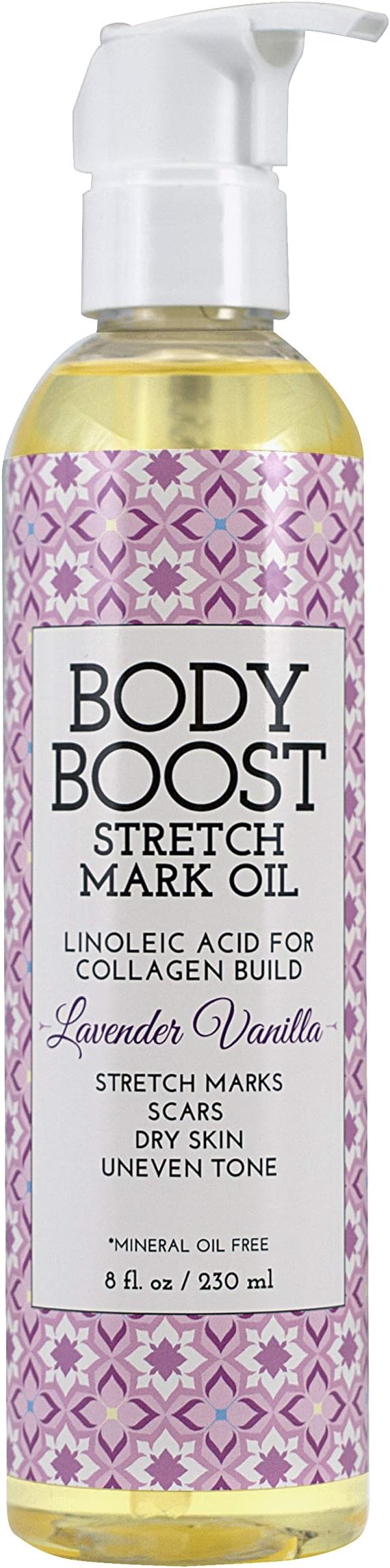 Lavender Vanilla Stretch Mark Oil 240ml, Pregnancy and Nursing Safe Skin Care