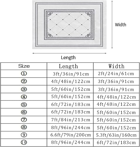 Miniatura 2 de Alfombra de estilo fresco alfombra de área grande alfombra plegable fácil de limpiar antidesprendimiento con respaldo de goma para sala de estar