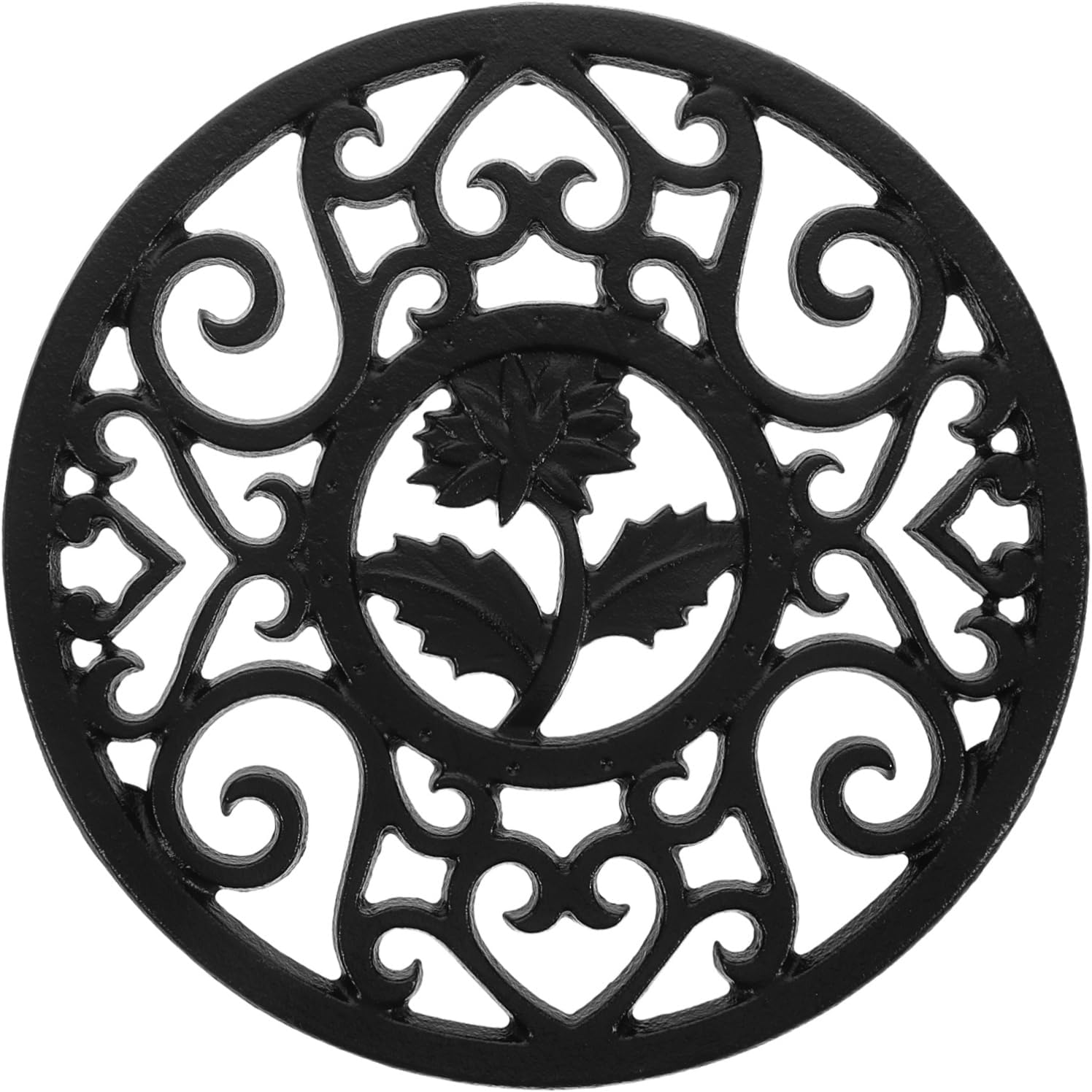Cast Iron Kettle Rest Mat for Tea Pots and Trays, Black