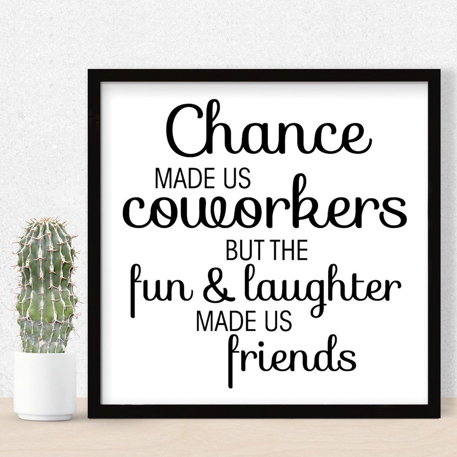 Plaque en bois encadrée avec citation humour bureau pour table et salon