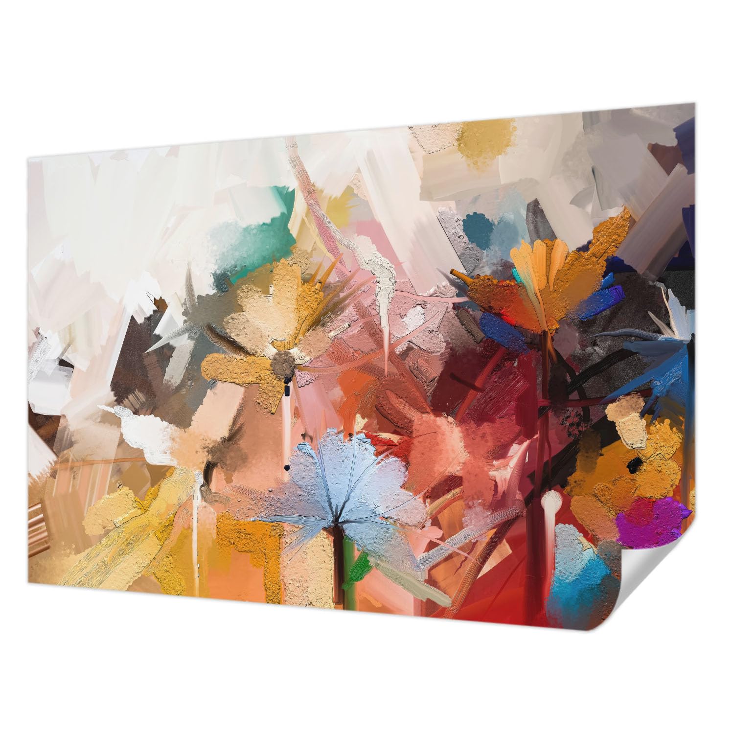 Revêtement mural autocollant 152x104 cm abstrait floral Tulup