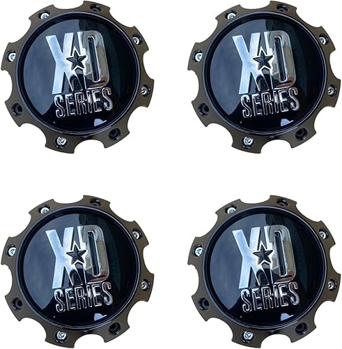 Tapa central de rueda KMC XD Series 1079L170 8 Lug XD797 XD798 Tapacubos de rueda negro brillante 4 unidades