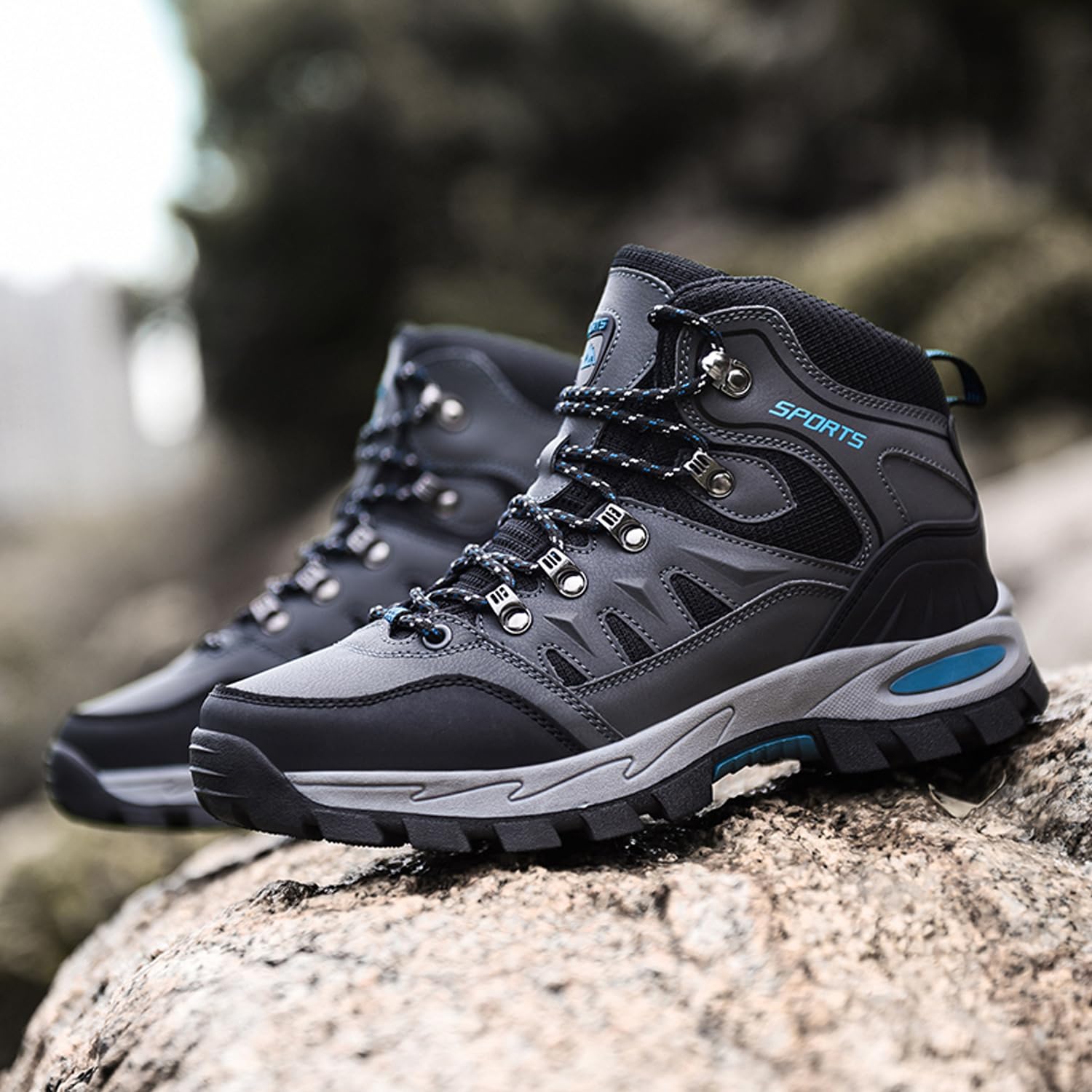 Scarpe da Trekking Uomo Donna Arrampicata Sportive Impermeabili Traspiranti Passeggiate Stivali per Antiscivolo Sportive All'aperto Scarpe da Escursionismo A22Grigio 39EU