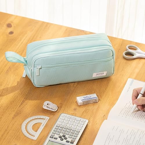 Miniatura 5 de HVOMO Estuche grande para lápices de alta capacidad, bolsa de almacenamiento, organizador de escritorio, bolsa de marcador, para escuela secundaria,