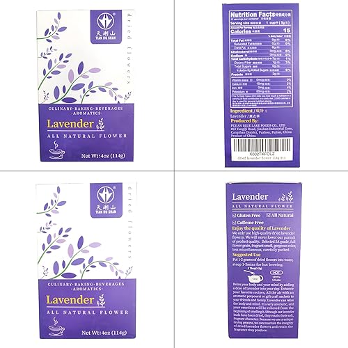 Miniatura 9 de TIAN HU SHAN Brotes de flores de lavanda secas, grado alimenticio culinario para hornear, fragancia fresca, 4 onzas, té de hierbas veganas sin