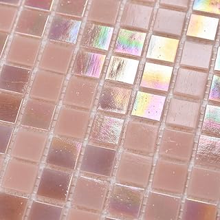11.5sqft Pink Mosaic Tiles for Bathroom Floor and Wall, Kitchen Backspla...