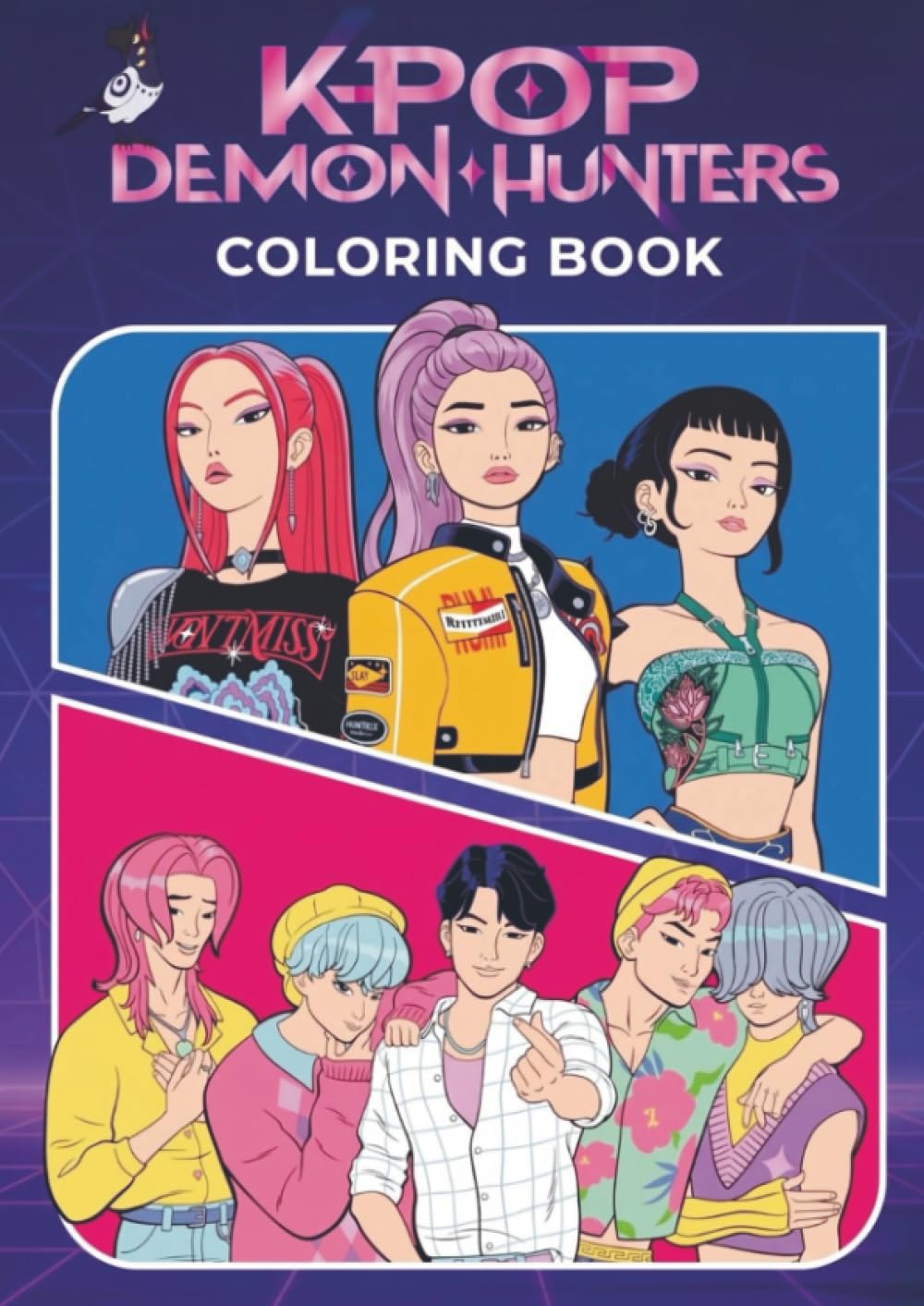 KPop Demon Hunters Coloring Book: 60+ Stunning Illustrations of K-Pop Idols Battling Dark Forces — A Stress-Relief Coloring Adventure for Teens, Adults & Super Fans