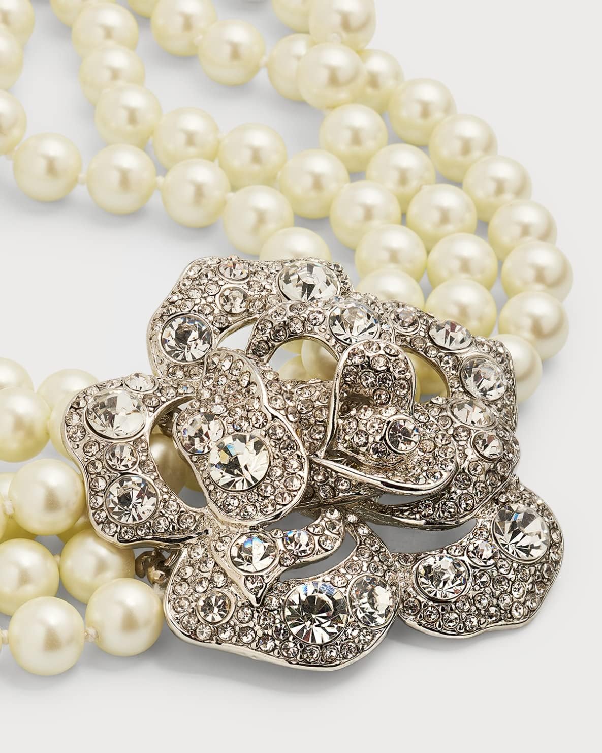 Kenneth Jay Lane 5-Strand Crystal Flower "Audrey Hepburn" Necklace - Image 3