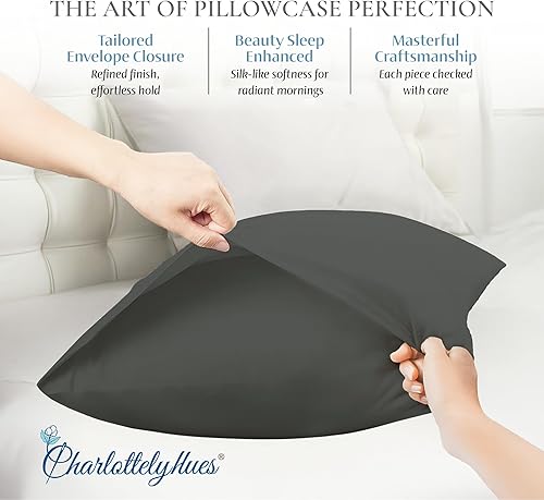 Miniatura 5 de CharlottelyHues Juego de sábanas de 1000 hilos de 4 piezas, 100% algodón egipcio, lujoso, transpirable, suave, ajuste cómodo, acabado satinado, se