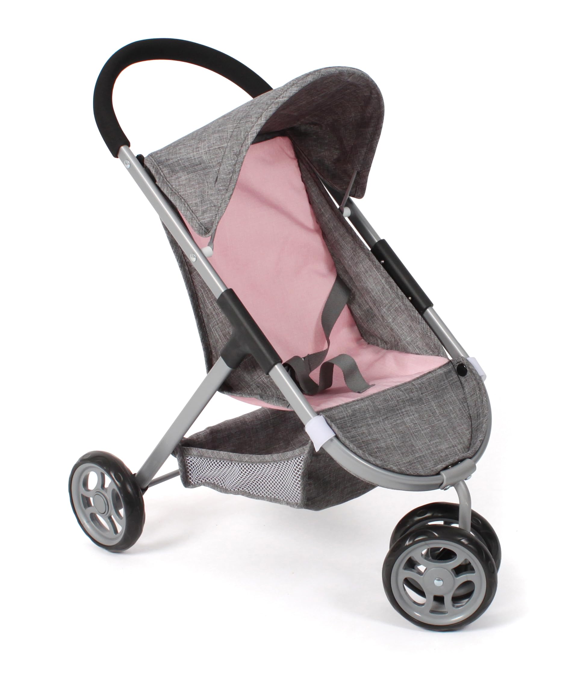 Bayer Chic 2000 Cochecito para muñecas Speedy – Melange Gris y Rosa – Adecuado para muñecas de hasta 46 cm – Altura del Deslizador: 58 cm