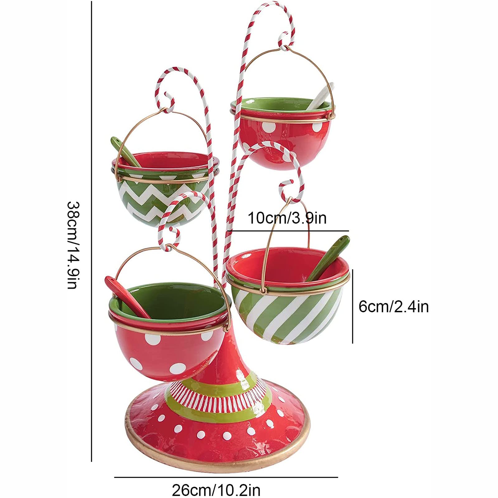 Snack Natale Bowl stand, supporto Candy Bowl Halloween a due livelli resina, supporto del vassoio del bigné Bowl per placche partito frutta e decorazioni,Christmas bowl rack