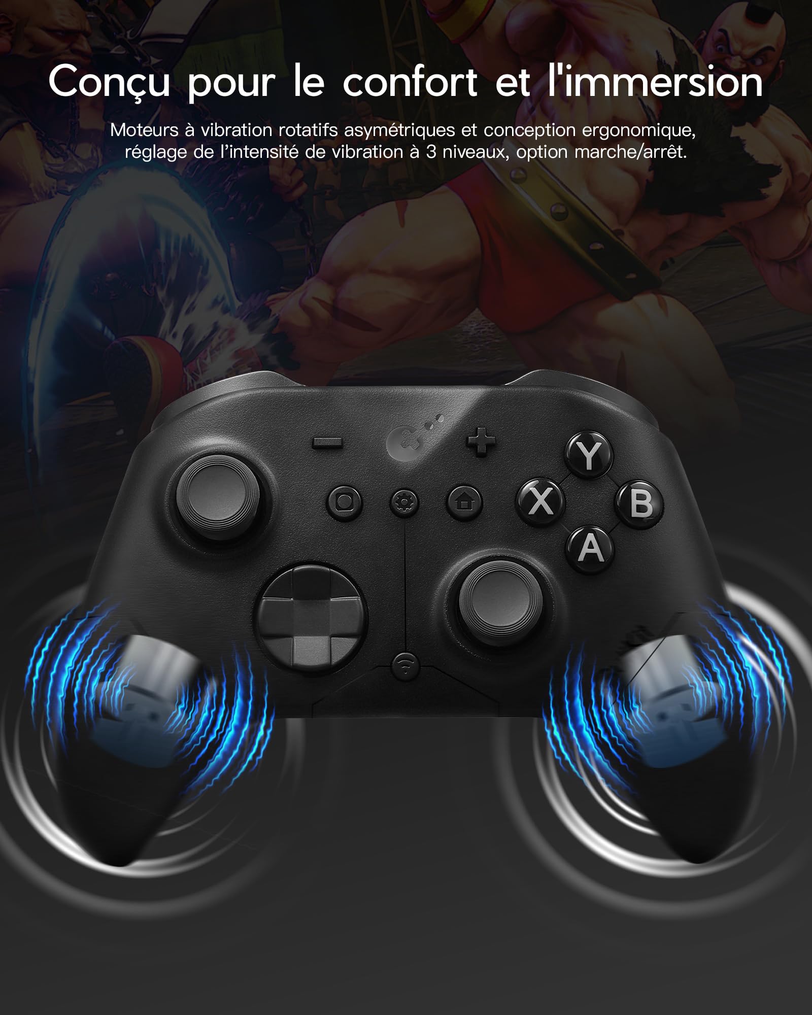 GuliKit ES PRO Manette Sans Fil pour PC Switch 1/2 Android – La manette la plus Rapide avec une Latence de 3,25 ms, Des Joysticks TMR, une Autonomie de 30 Heures et une Fonction de Réveil
