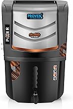 Proven Pixer Water Purifier – RO + UV + UF with Copper Zinc Alkaline Technology, TDS Adjuster, 12L Storage Tank, Sleek Black, Made in India, ISI | 12 Stage Purification | 1 Year Warranty