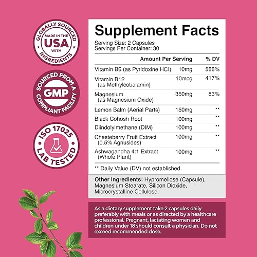 Miniatura 3 de Paquete de complejo herbal de apoyo suprarrenal y tiroideo y suplemento herbario de apoyo PMS para mujeres, suplemento energético potenciador del