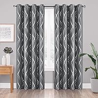 Vista 7 de BUHUA Juego de 2 paneles de cortinas opacas de 84 pulgadas de largo, cortinas de eficiencia energética y reducción de ruido para dormitorio con Gris