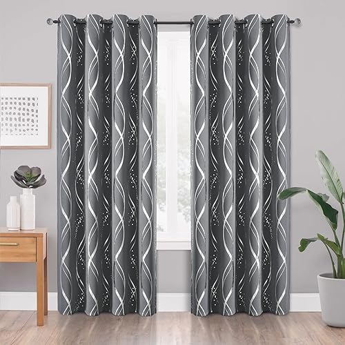 Miniatura 7 de BUHUA Juego de 2 paneles de cortinas opacas de 84 pulgadas de largo, cortinas de eficiencia energética y reducción de ruido para dormitorio con