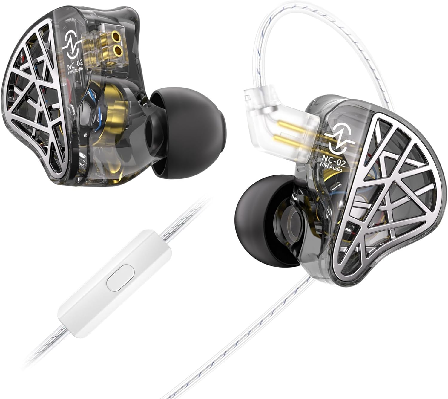 in Ear Monitor CCA CRA Ultra-Thin Diaphragm Dynamic Driver IEM Earphones Bass Earbuds with 2Pin Removable Cord,Compatible with iPhone Android,iPad MP3, Fits All 3.5mm Interface Devices(Silver)