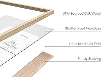 Vista 2 de HAUS AND HUES Marco de Fotos de Madera de Roble Beige de 8.5x11 Pulgadas - Exhibición de Arte de Pared de Madera Moderna - Marco Ligero 8.5x11