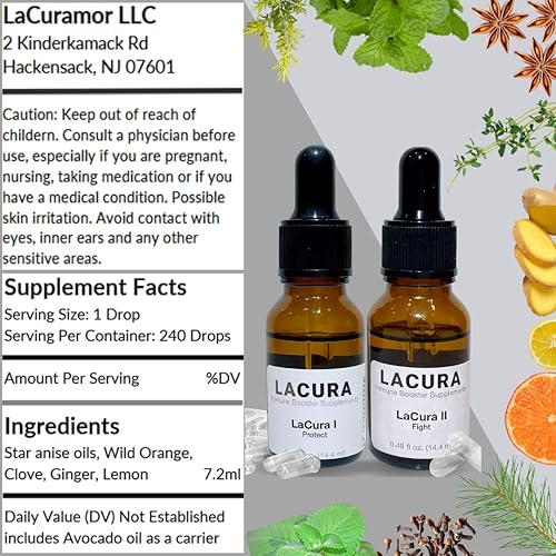 Miniatura 2 de Lacura Juego de aceites esenciales para inmunidad y respiratorio, mezcla de defensa natural con pino, orégano y árbol de té, aceites esenciales para