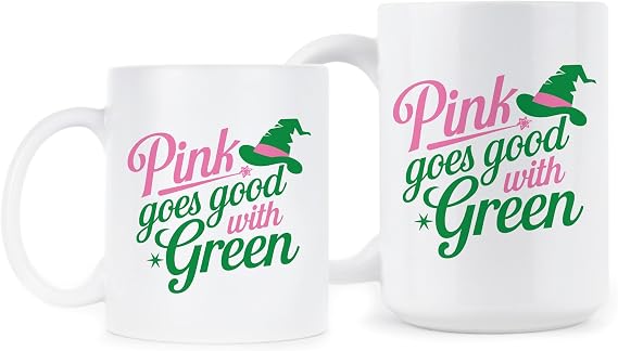 Pink Goes Good with Green Mug Elphaba Glinda Coffee Cup Gifts