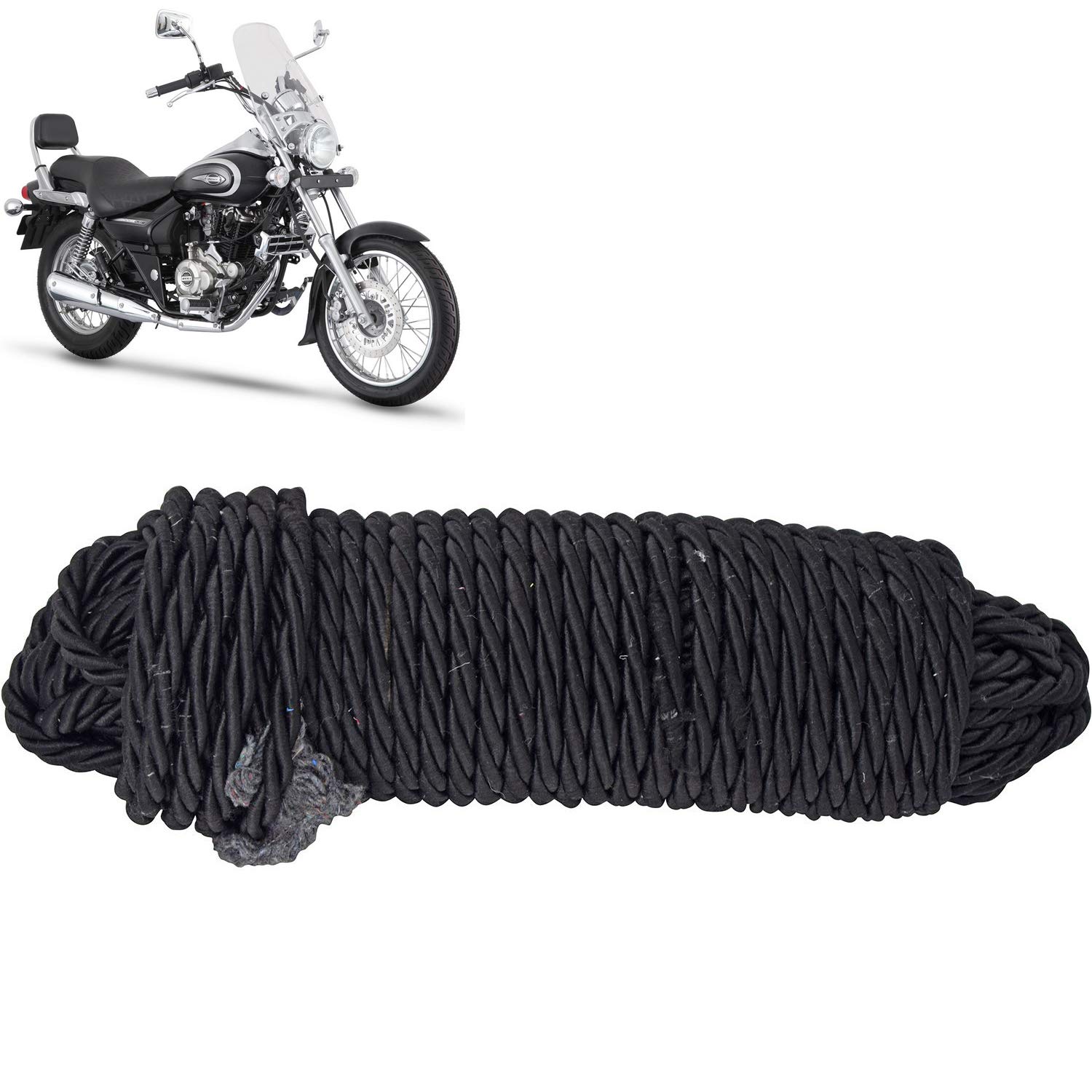 28 Meters High Strength Leg Guard Rope for Universal for all Bike Models - Black, Pack of 1