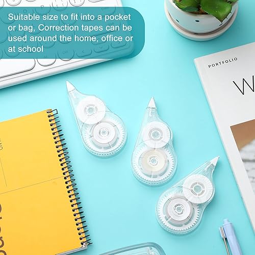 Miniatura 4 de Nezyo 50 unidades de cinta de corrección transparente, rodillo de corrección transparente, suministros universales correctos para escuela, oficina,