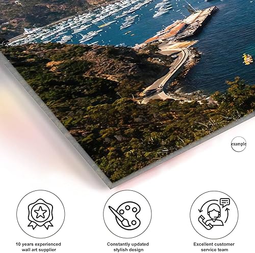 Miniatura 6 de XEAJPJMGBQ Arte de pared de vidrio acrílico templado avalon puerto santa catalina isla puerto stock imágenes libres de derechos Obras de arte