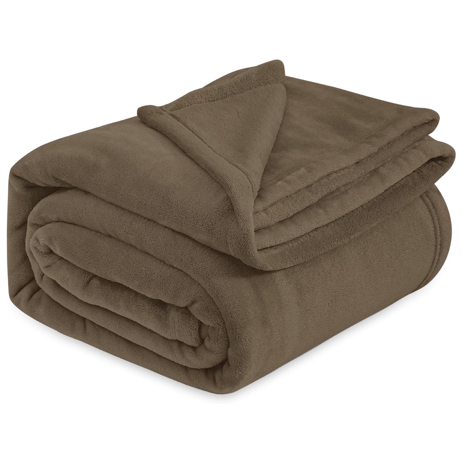 Cloth Fusion Flannel Fleece AC Blanket for Winter Single Bed,Soft Plush Blanket for Travel & Sleeping (58x86 Inches, Golden Beige)