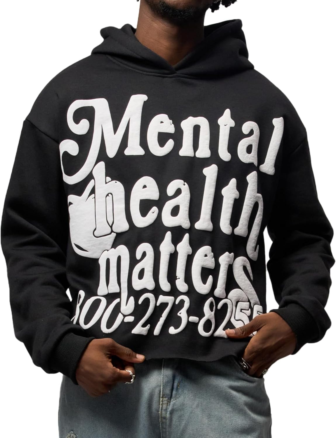Graphic Hoodies, Y2K Oversized Hoodie Mental Health Matters Men Cropped Sweatshirt Unisex