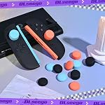DLseego Poignées de pouce conçues pour le commutateur Nintendo 2 2025, Silicone Soft Joycon Contrôleur analogique Protection antidérapante 4PCS Bouton Joy Con Bonnets de joystick, Design ergonomique, Deux tailles - bleu