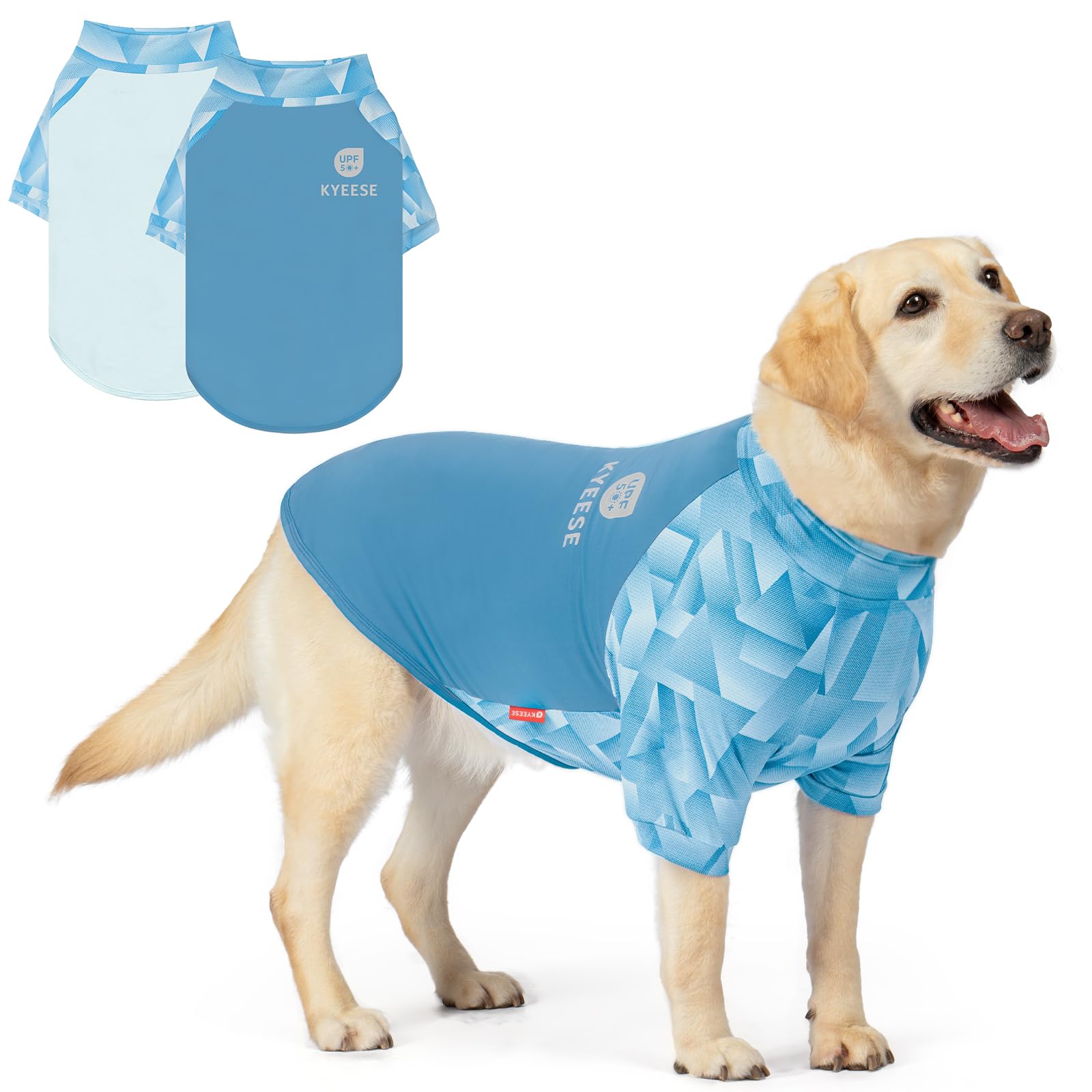KYEESE 2Pack UV Protection Dog Shirt, UPF 50+ Cooling Dog T Shirts for Small Dogs Girl, Breathable Reflective Dogs Sun Shirts with Sleeves Summer Pet Clothes, Pink, M — view 8