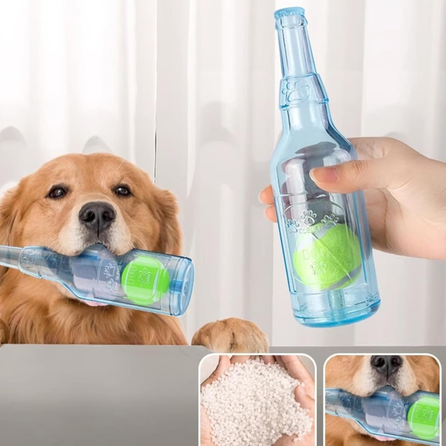 犬用クランチプレイボトルおもちゃ、フローティングボトルクランチャー犬用おもちゃ、クランチプレイボトルおもちゃ、テニス犬用咀嚼おもちゃ