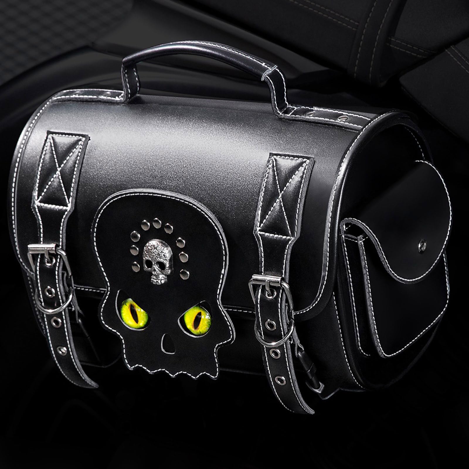 Borsa da sella per moto, borsa per attrezzi da motociclismo, in poliuretano, impermeabile, con ampio spazio per riporre oggetti, spaziosa borsa da moto