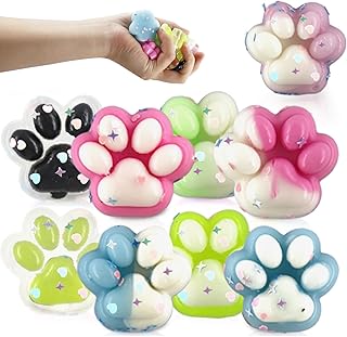 Pack of 9 Cat Paw Squishy, Squishy Paw, Cat Paws Squishy, Cute Soft Cat Paw Squeeze Toys, Squishy Cat Paw Squeeze Toy, Stress Relief Fidget Toys for Children and Adults