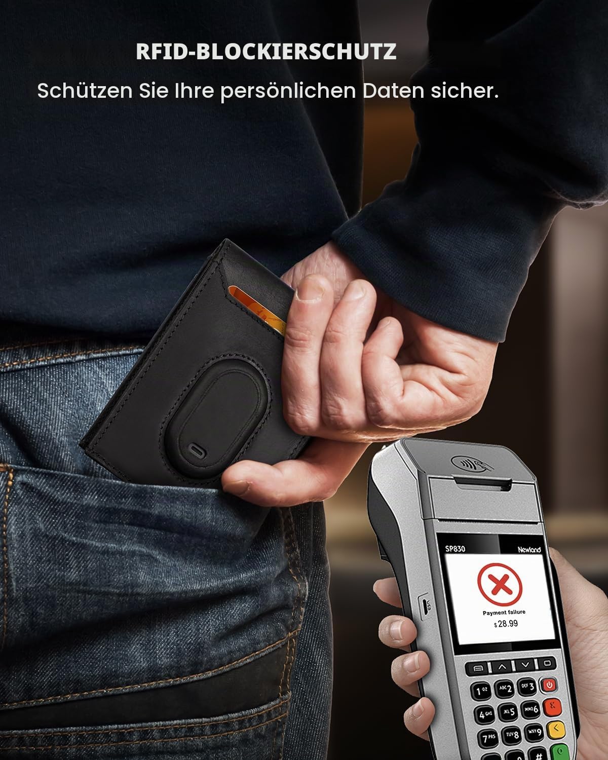 Brieftasche Herren Kompatibel mit Samsung Galaxy SmartTag 2, Bifold Vollnarbenleder Brieftasche Kompatibel mit Samsung Smart Tag 2, Slim Smart Wallet mit Tracker, RFID-Blockierung, 11