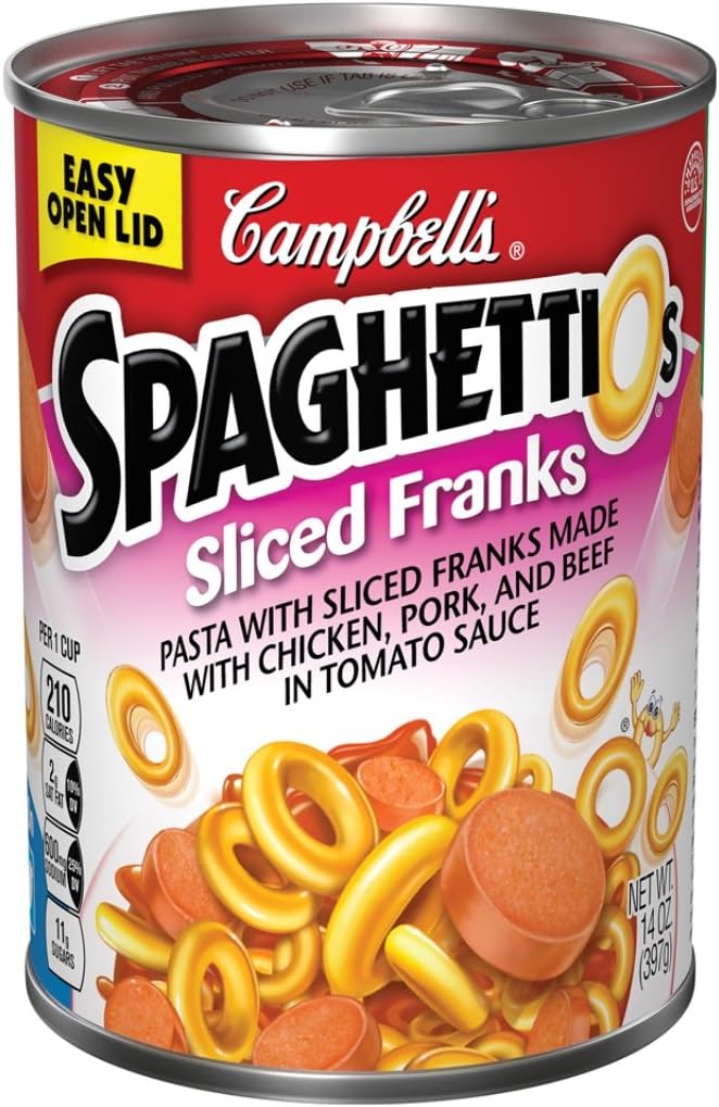 SpaghettiOs Pasta with Sliced Franks, 14 Ounce (Pack of 12)