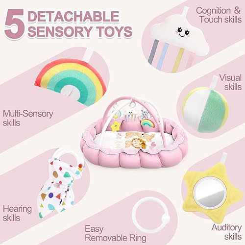 Miniatura 3 de OCATO Alfombrilla de juego para bebés Baby Gril Regalos para Baby Gril Alfombrilla para el tiempo boca abajo, Gimnasio de juego para bebés, centro