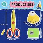 22 Piece Craft Scissors Decorative Edge Set - 12 Craft Pattern Scissors and 10 Paper Hole Punch Shapes for Crafts, Scrapbooking, DIY Photo & Art Projects