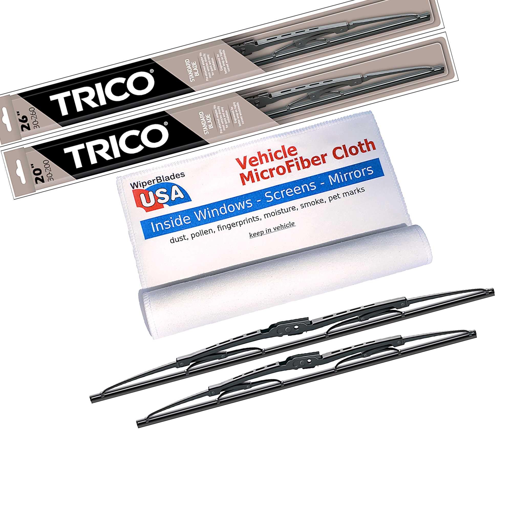 WiperBladesUSA Wiper Set compatible with Chrysler Town and Country 2014 (Set of 2) Wiper Blades