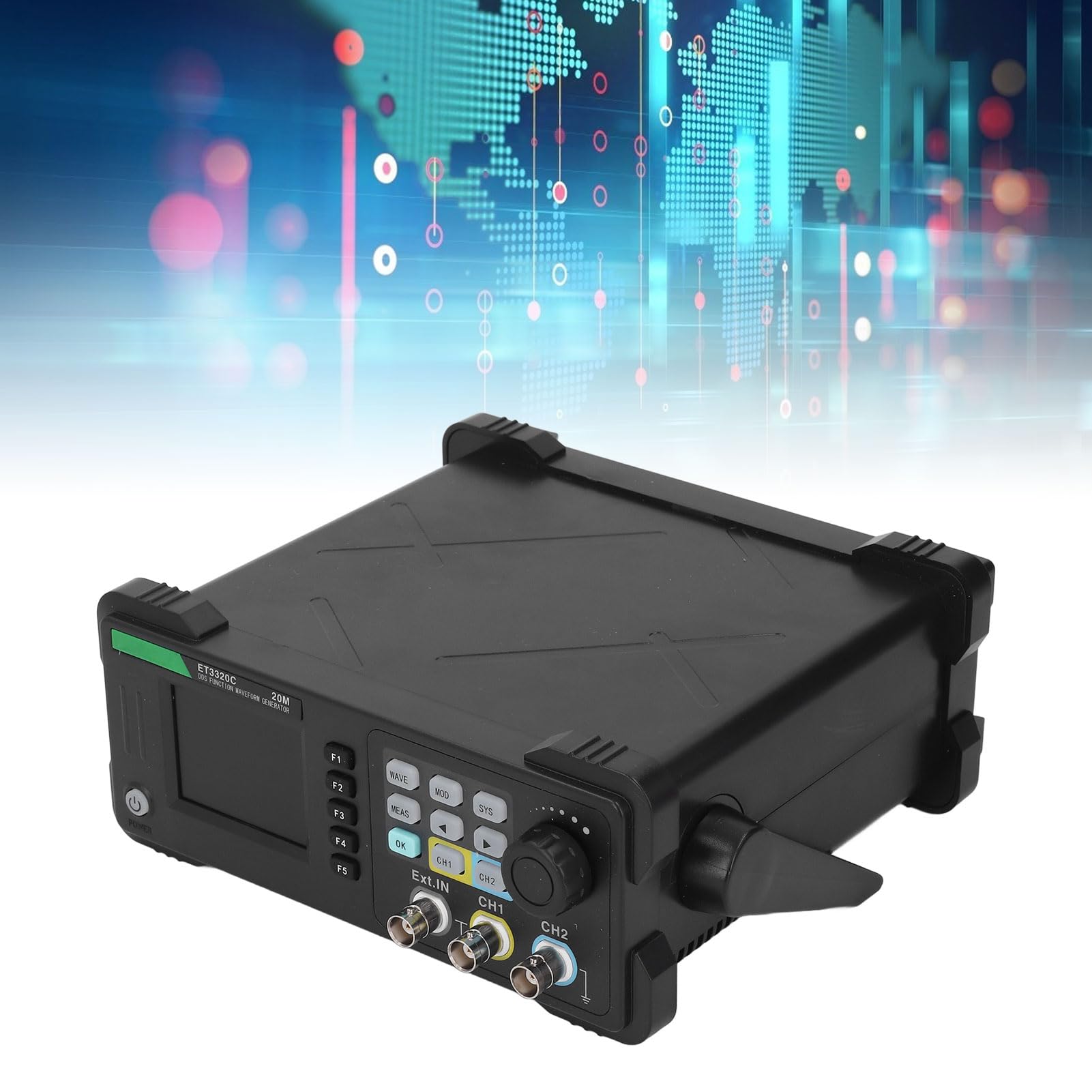 Generador de Funciones de Pantalla LCD de 2 Canales Generador de Forma de Onda Arbitraria para Laboratorio de Electrónica (Enchufe europeo 110-240V)
