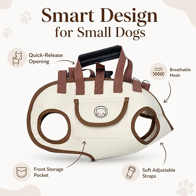 Foto 4 de 8 de Portabebé portátil para Perro pequeño,Portacosquillas para Perro pequeño con Bolsillo