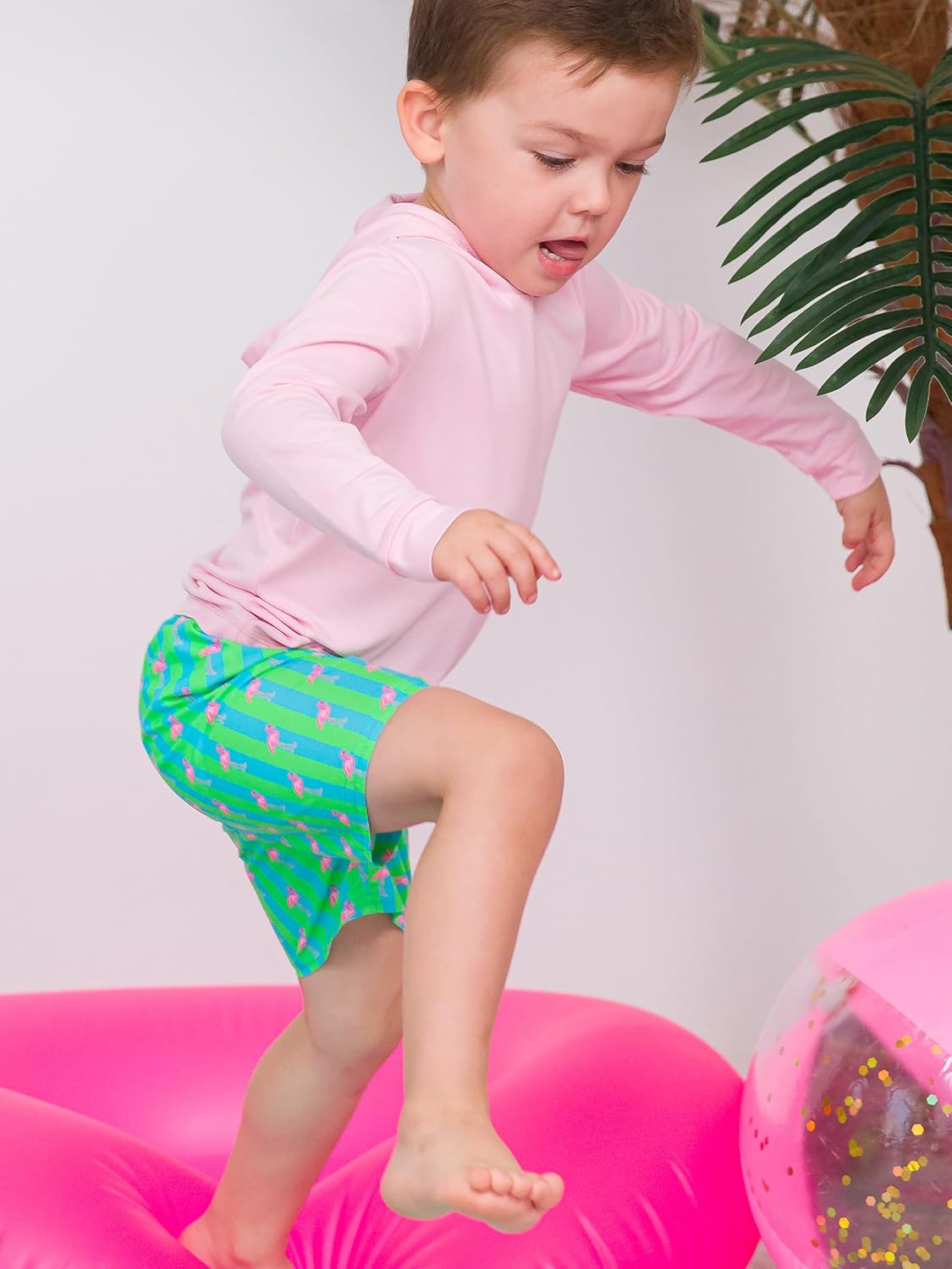 RUGGEDBUTTS Boys UPF50+ Sun Protection Striped Color Block Swim Trunks - Image 3