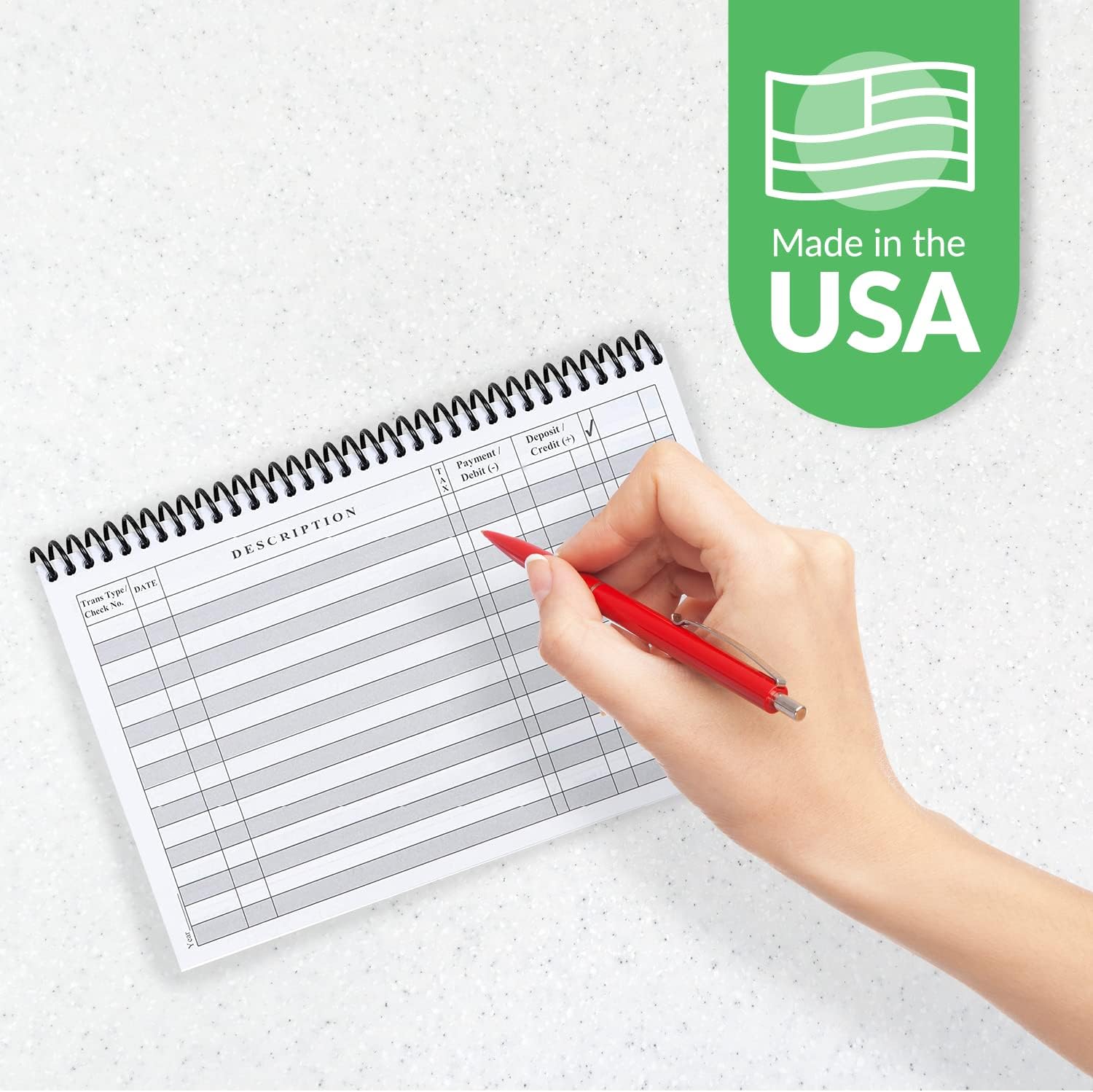 The Superior Check and Debit Card Register W I D E Edition - Teal : Office Products