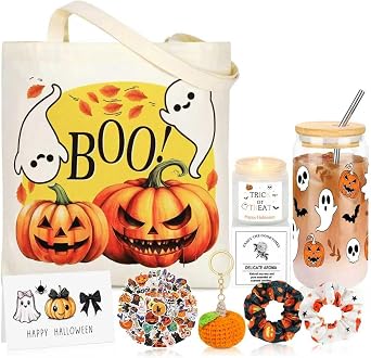 Boo Basket Stuffers for Women 8 Halloween Gifts Basket for Women Spooky Gift Set for Her Daughter Sister Friend Adults Family Neighbors