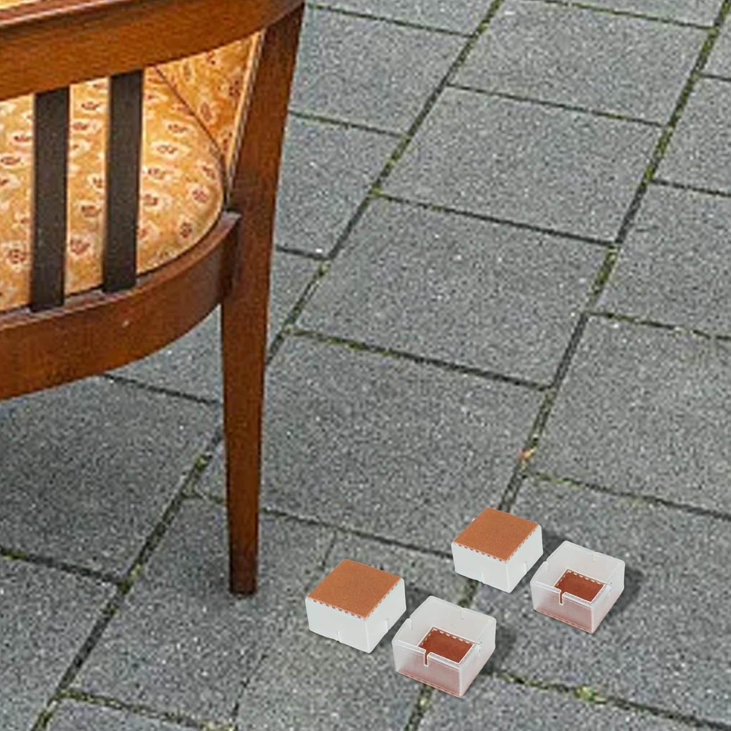 Silicone For Furniture Feet Covers for Square Chair Legs, Clear Non-Slip Floor Protectors, Anti-Scratch Table Leg Tips, Rubber Foot Pads for Hardwood Floors(42-48mm)