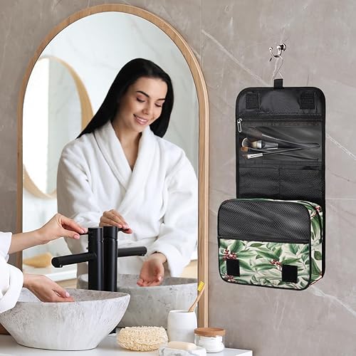 Miniatura 7 de Winter Christmas Modern Style Toiletry Bag for Women, Travel Makeup Organizer with Hanging Hook, Traveling Cosmetic Bags for Toiletries Accessories