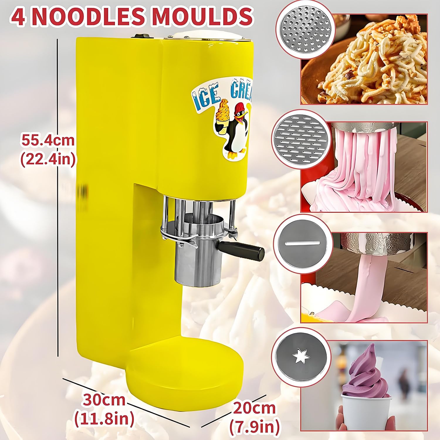 Máquina eléctrica de helados de acero inoxidable para encimera
