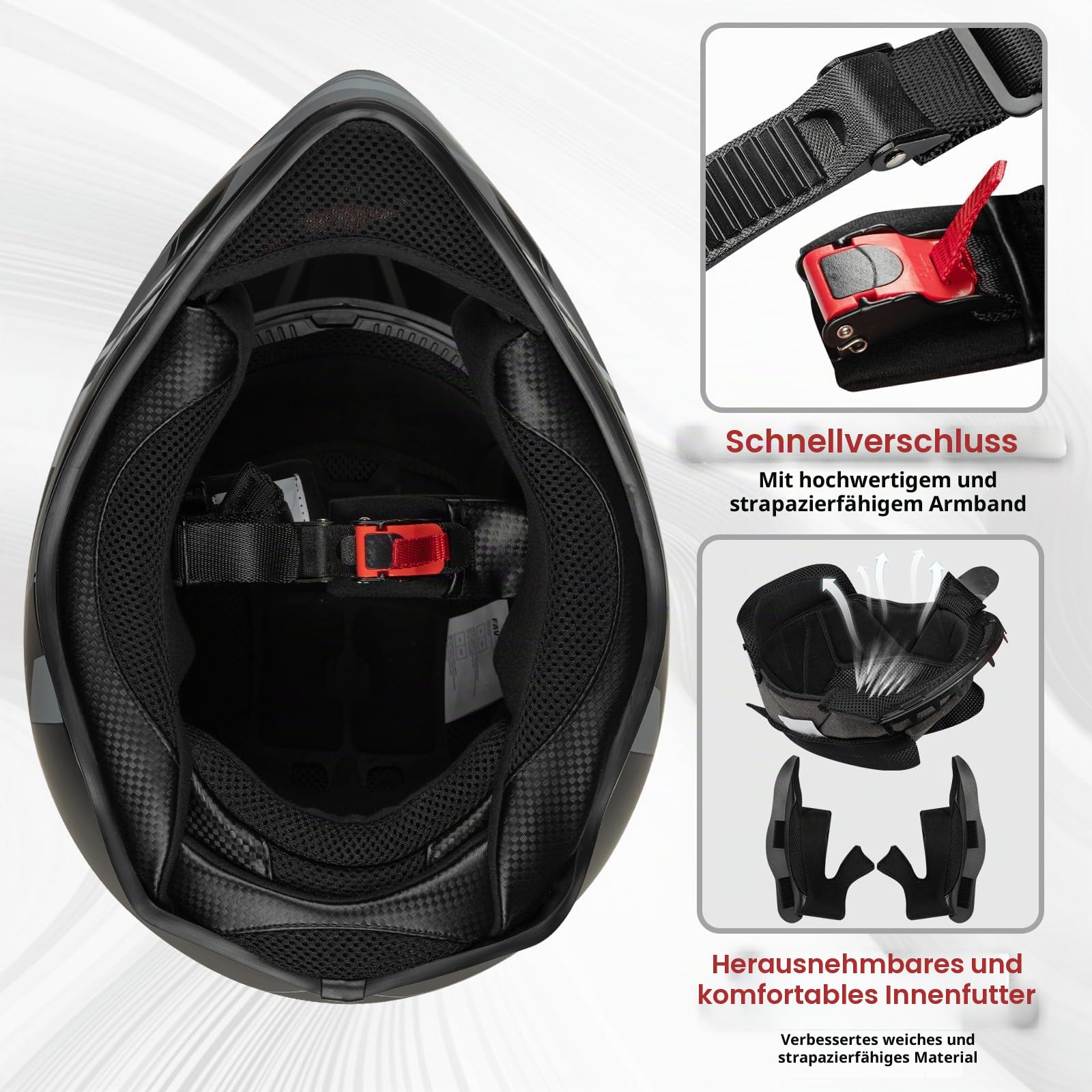 Favoto Motocrosshelm Fullface - Downhill Cross Helm Erwachsene ECE 22.06 Zertifiziert für Motorrad Moped ATV UTV MTB